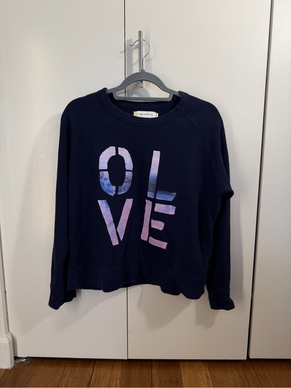 KERRI ROSENTHAL - Navy Graphic Crewneck - Navy/Pink